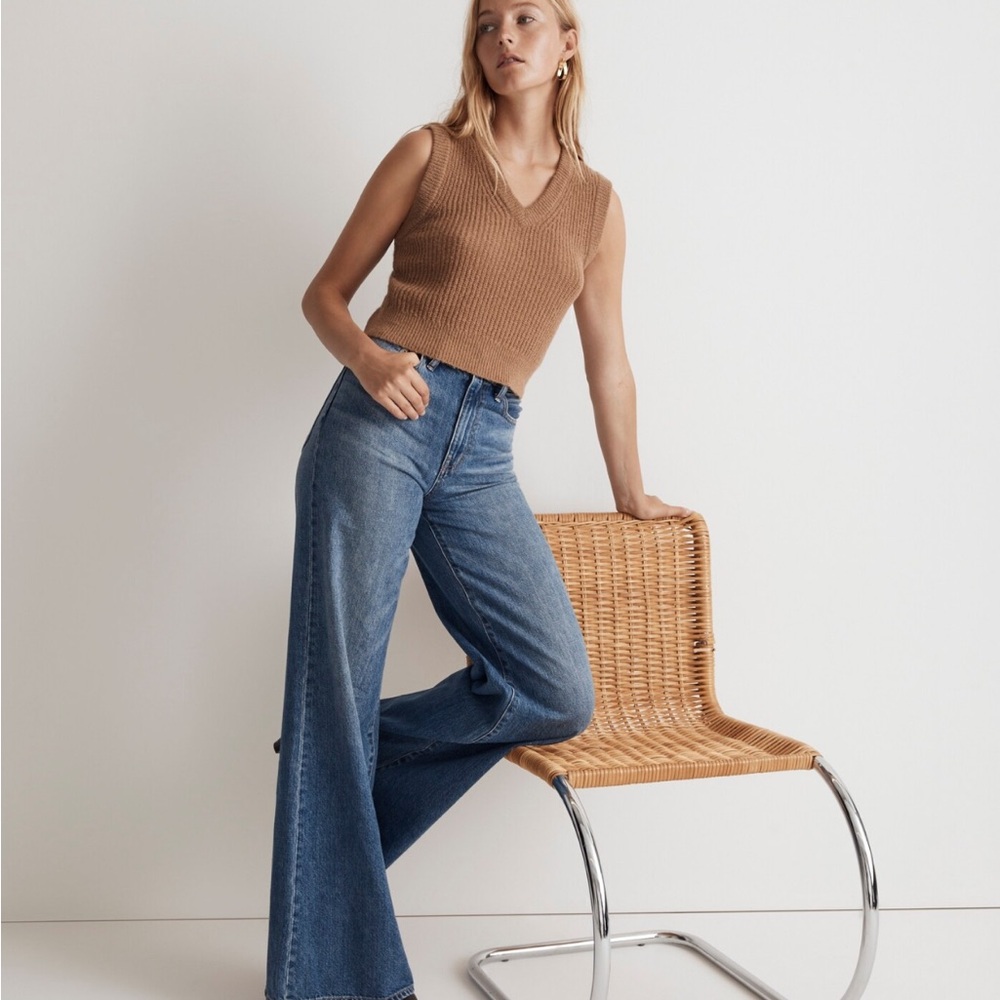 Madewell fineloft cropped sweater vest